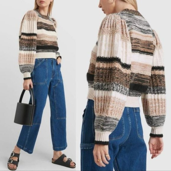 Ulla Johnson Sweater Samara Striped JumperSz Large